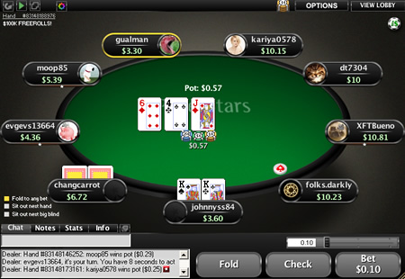 PokerStars Cash Game Table