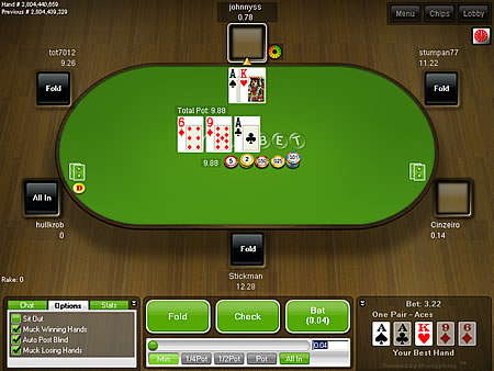 Unibet Cash Game Table