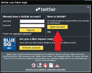 Register at Betfair Poker