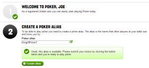 Create Unibet Alias